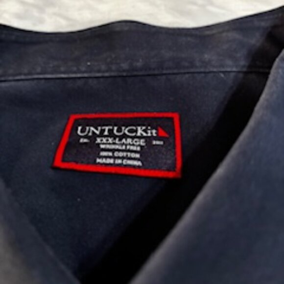 UNTUCKit Men's Navy Blue long sleeve shirt-3XL - Picture 4 of 6
